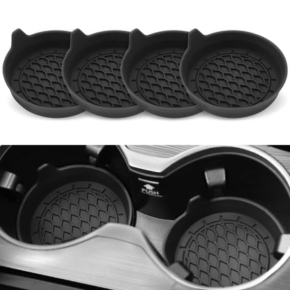 SINGARO Silicone Car Cup Holder Coasters – 4 Pack Black